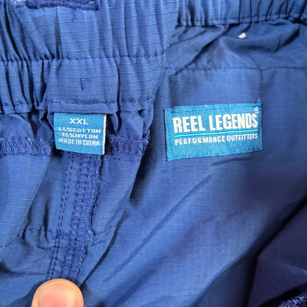Reel Legends Cargo Shorts‎ Mens XXL Blue Excellent Ripstop Fishing Outdoor M1111